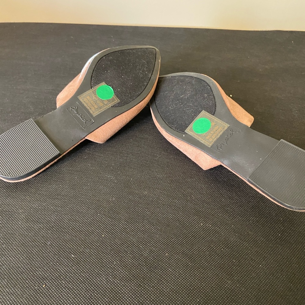 Qupid Women's Suede Mules in Soft Tan - Picture 4 of 5